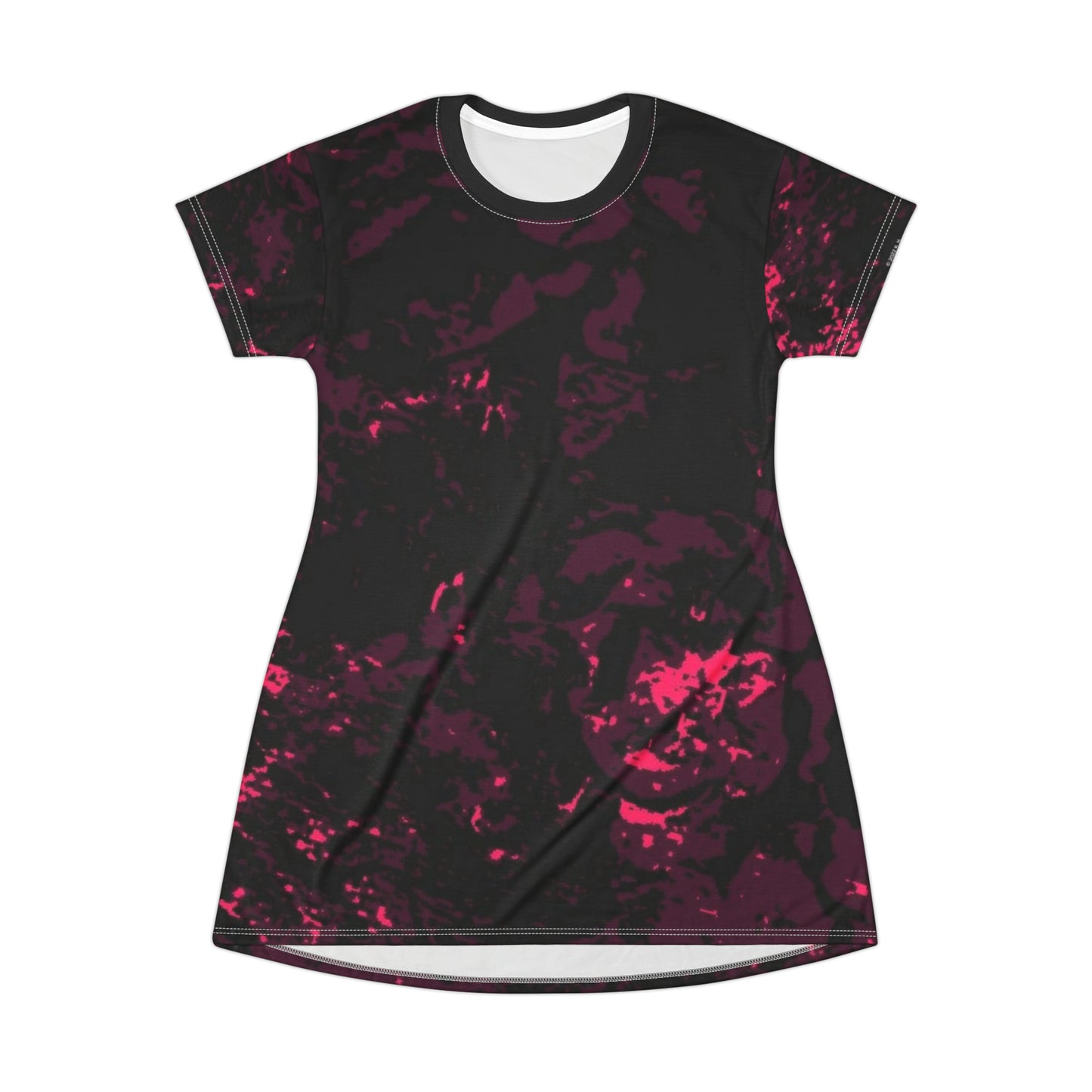 "Mystic Cube" (Cosmic Fusion - Dark Plum/Cherry) - T-Shirt Dress