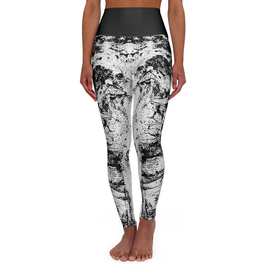 "Mystic Cube" (Cosmic Fusion - Light Charcoal) - High Waisted Yoga Leggings