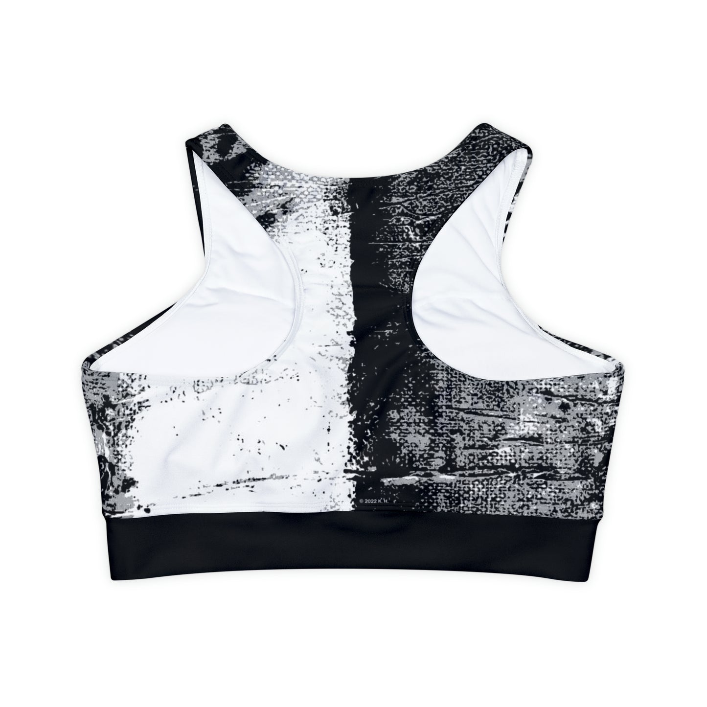 "Mystic Cube" (Cosmic Fusion - Medium Charcoal) - Fully Lined, Padded Sports Bra