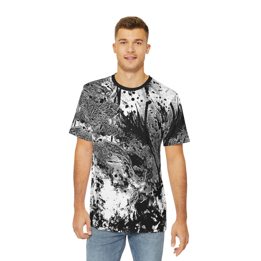 "Dreamy Love" (Cosmic Fusion - White/Black/Gray) - Men's Polyester Tee