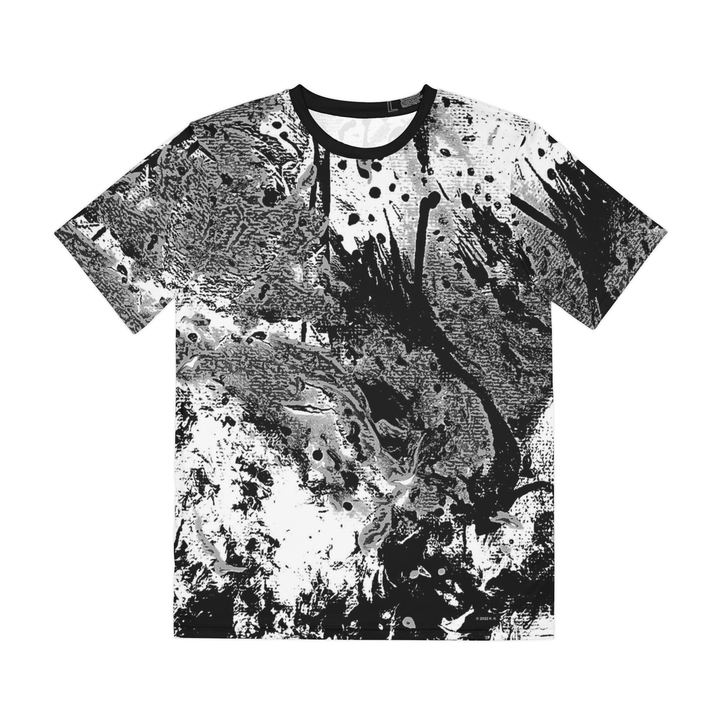 "Dreamy Love" (Cosmic Fusion - White/Black/Gray) - Men's Polyester Tee