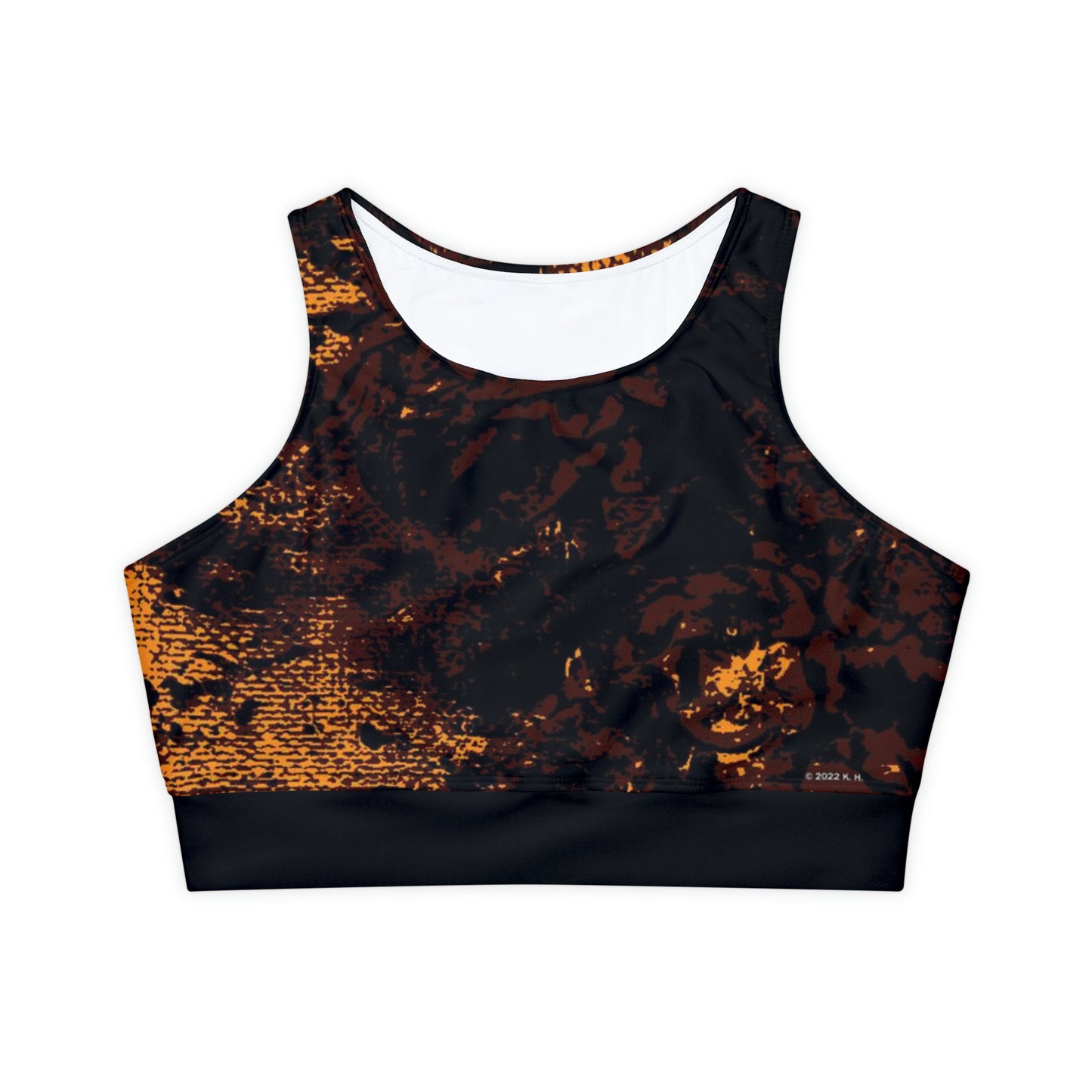 "Mystic Cube" (Cosmic Fusion - Espresso/Topaz) - Fully Lined, Padded Sports Bra