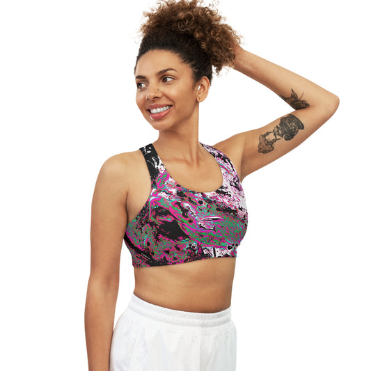 "Dreamy Love" (Cosmic Fusion - Magenta) - Seamless Sports Bra