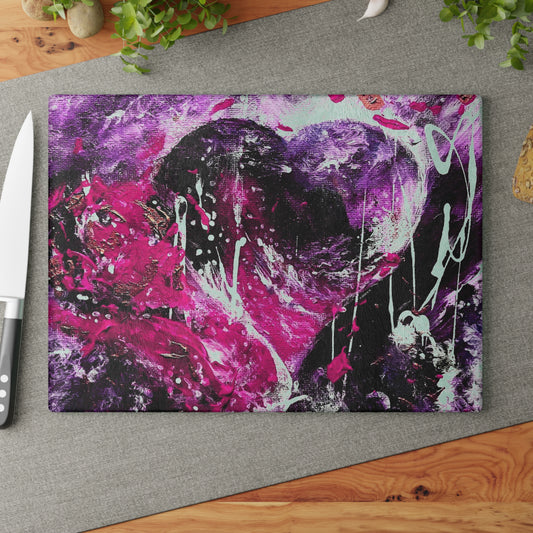 "Dreamy Love" (Magenta/Hot Pink) - Glass Cutting Boards