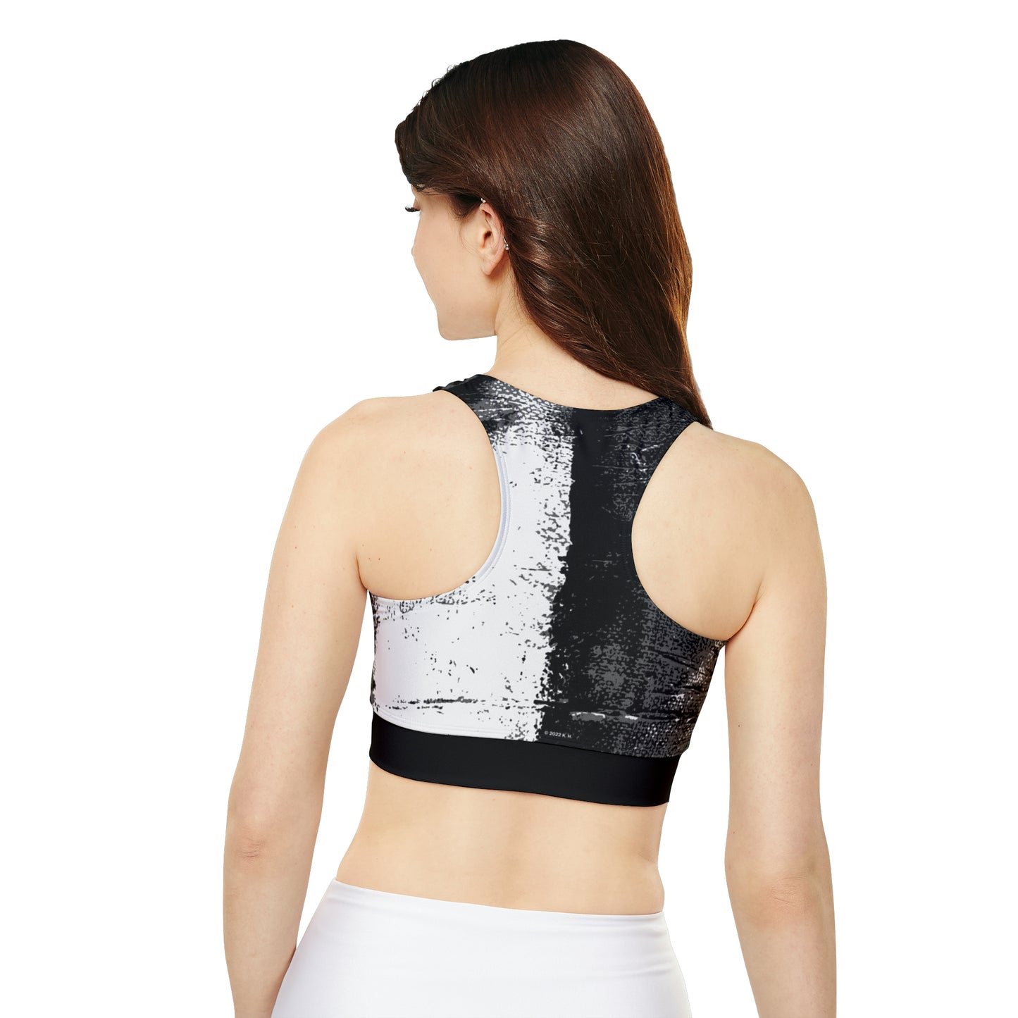 "Mystic Cube" (Cosmic Fusion - Dark Charcoal) - Fully Lined, Padded Sports Bra