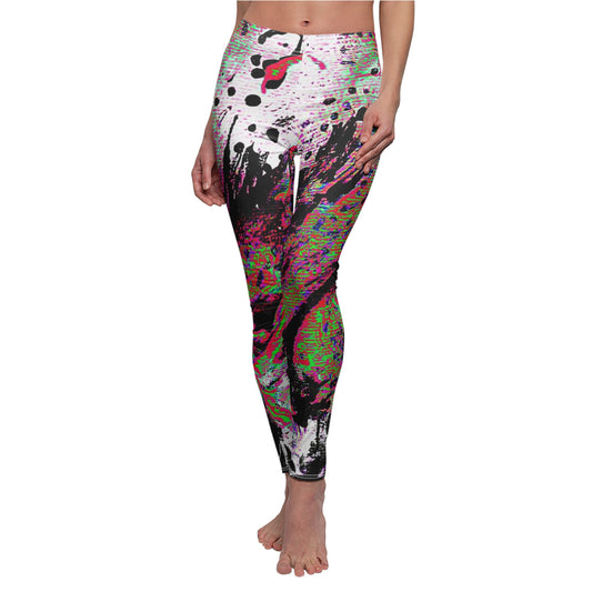 "Dreamy Love" (Cosmic Fusion - Green/Scarlet/Purple) - Casual Leggings