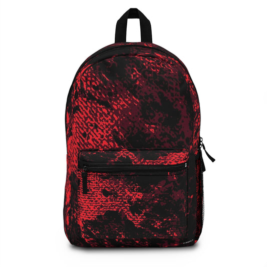 "Mystic Cube" (Cosmic Fusion): Backpacks Collection - Dark Maroon/Neon Red