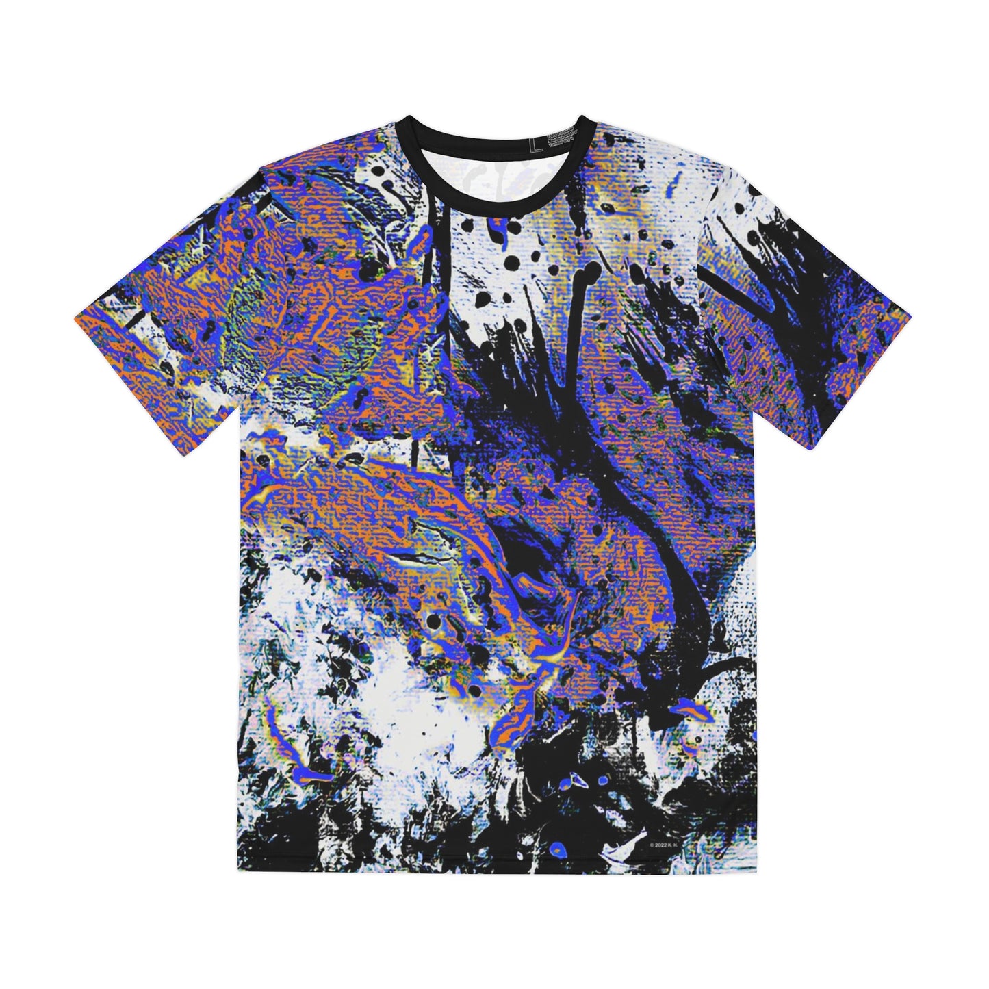 "Dreamy Love" (Cosmic Fusion - White/Black/Sapphire) - Men's Polyester Tee