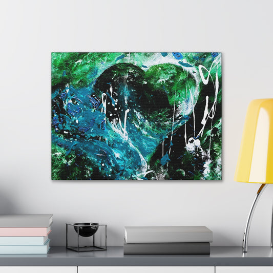 "Dreamy Love" (Forest Green/Teal) - Horizontal Canvas Gallery Wraps