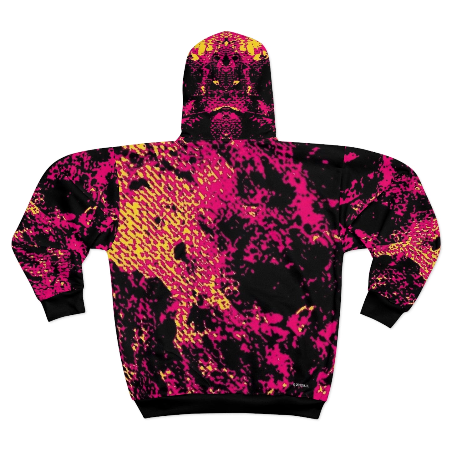"Mystic Cube" (Cosmic Fusion - Magenta/Yellow) - Unisex Zip Hoodie
