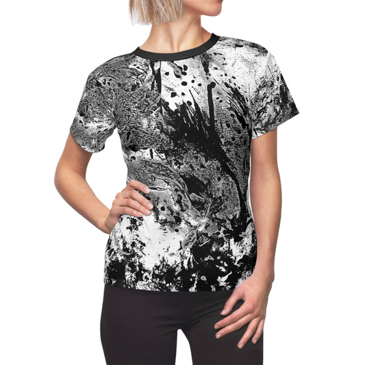 "Dreamy Love" (Cosmic Fusion - White/Black/Gray) - Women's Crew Neck Tee (w/ heart)