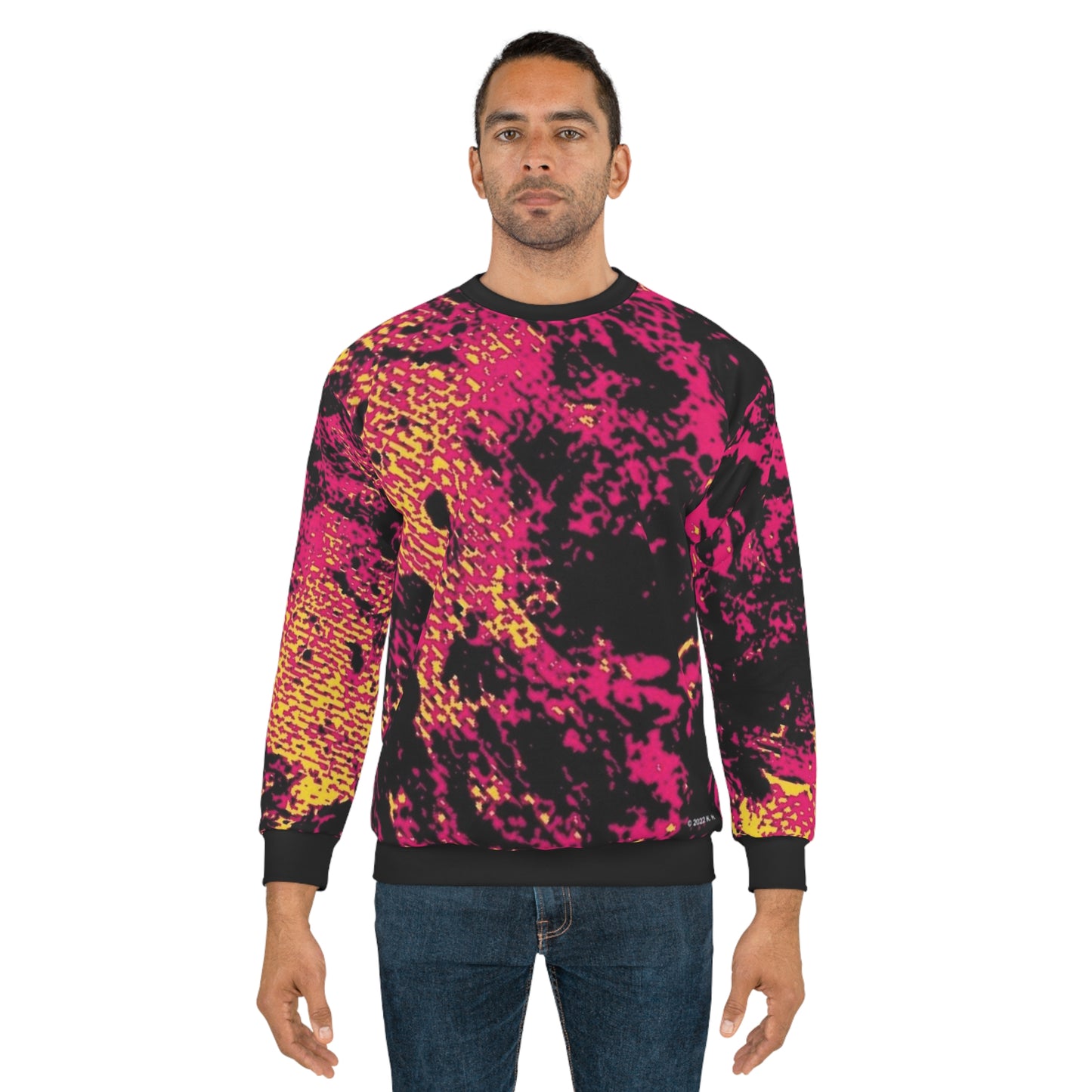 "Mystic Cube" (Cosmic Fusion - Magenta/Gold) - Unisex Sweatshirt