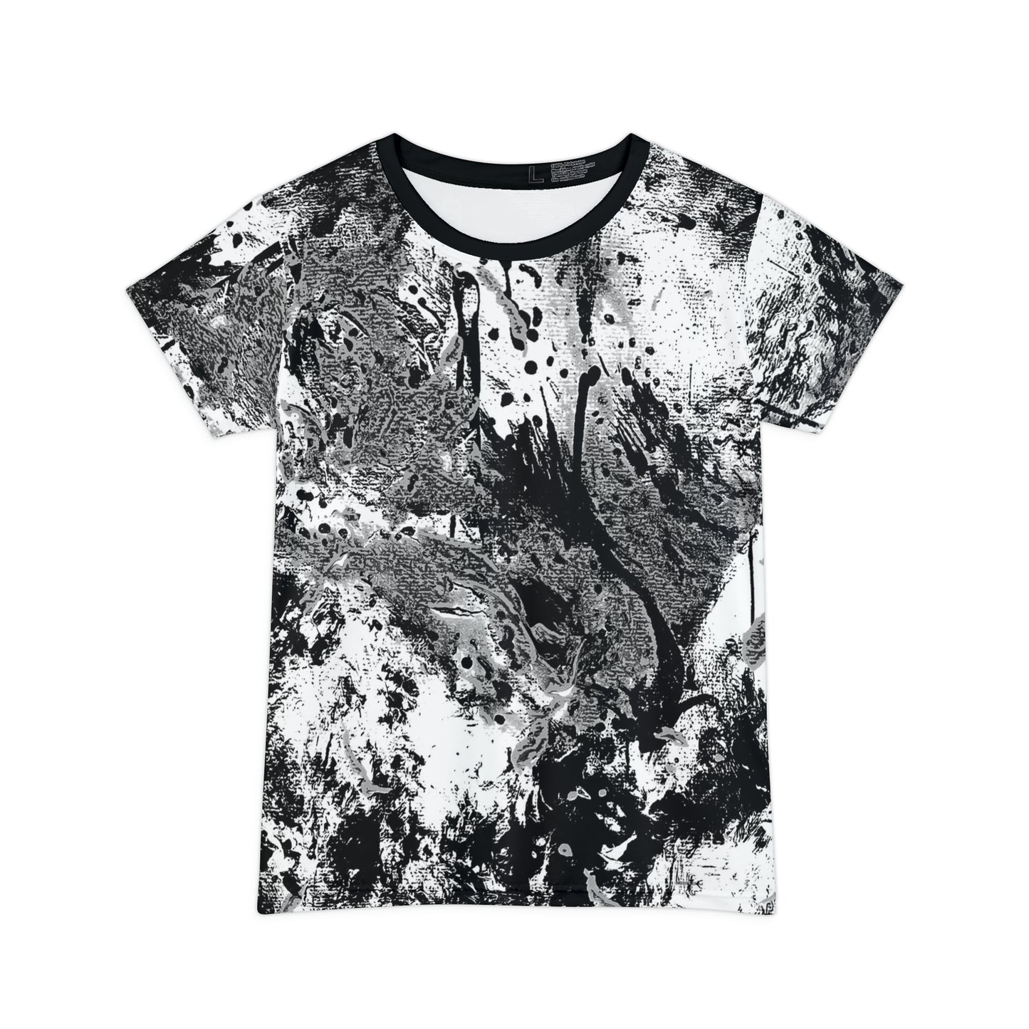 "Dreamy Love" (Cosmic Fusion - White/Black/Gray) - Women's Scoop Neck Tee (w/ heart)