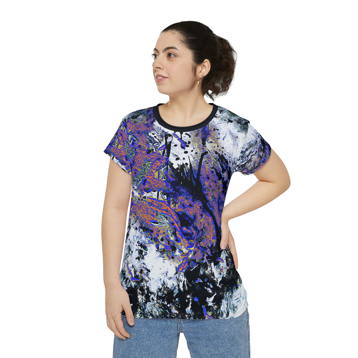 "Dreamy Love" (Cosmic Fusion - Sapphire) - Women's Scoop Neck Tee (w/ heart)