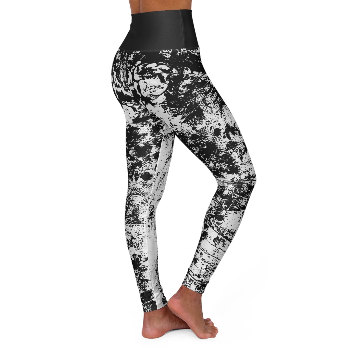 "Mystic Cube" (Cosmic Fusion - Light Charcoal) - High Waisted Yoga Leggings