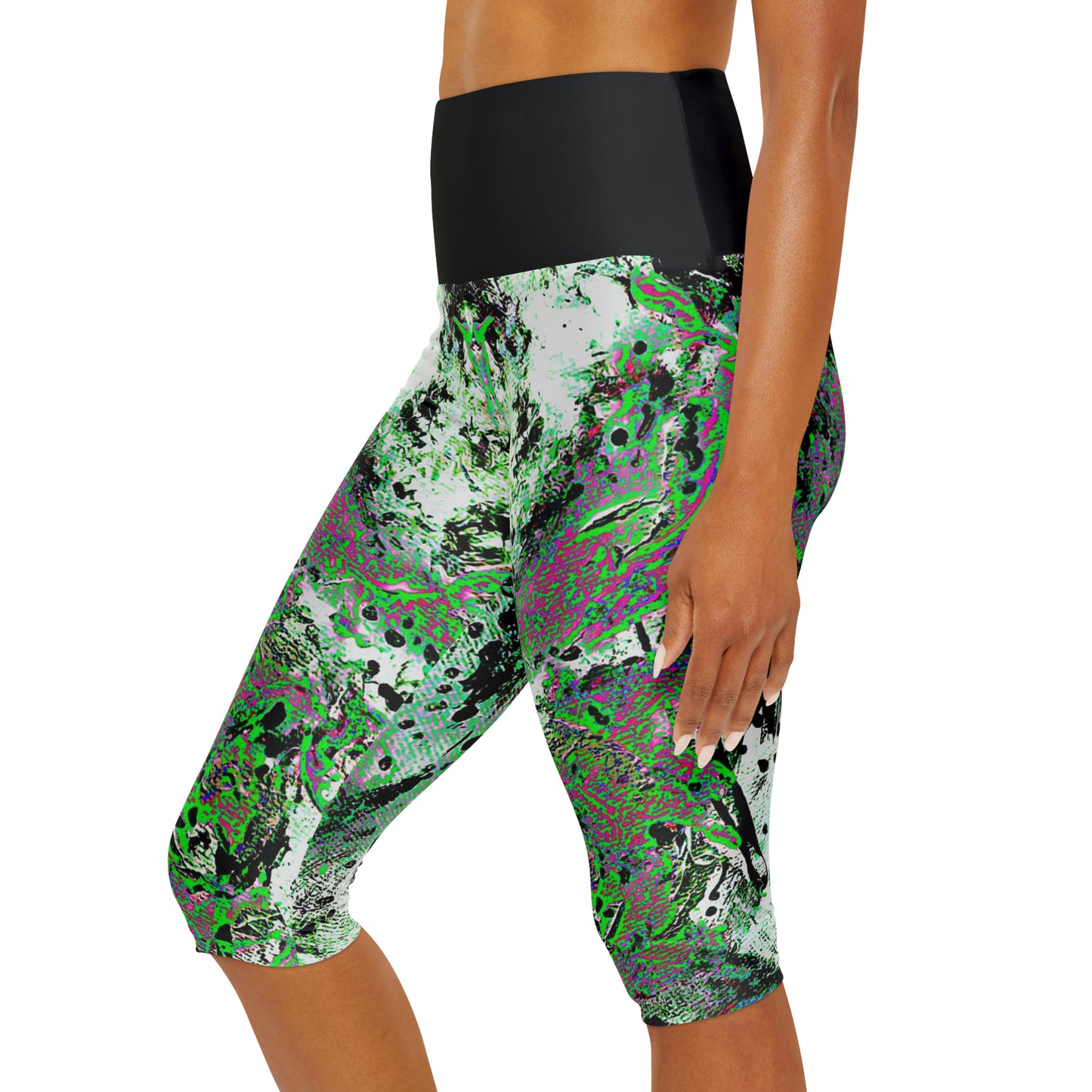 "Dreamy Love" (Cosmic Fusion - Shamrock Green) - Yoga Capri Leggings
