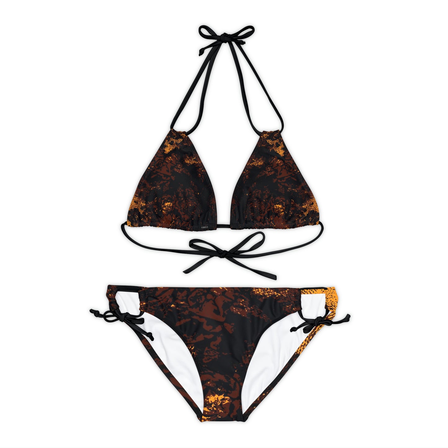 "Mystic Cube" (Cosmic Fusion - Espresso/Topaz) - Strappy Bikini Set