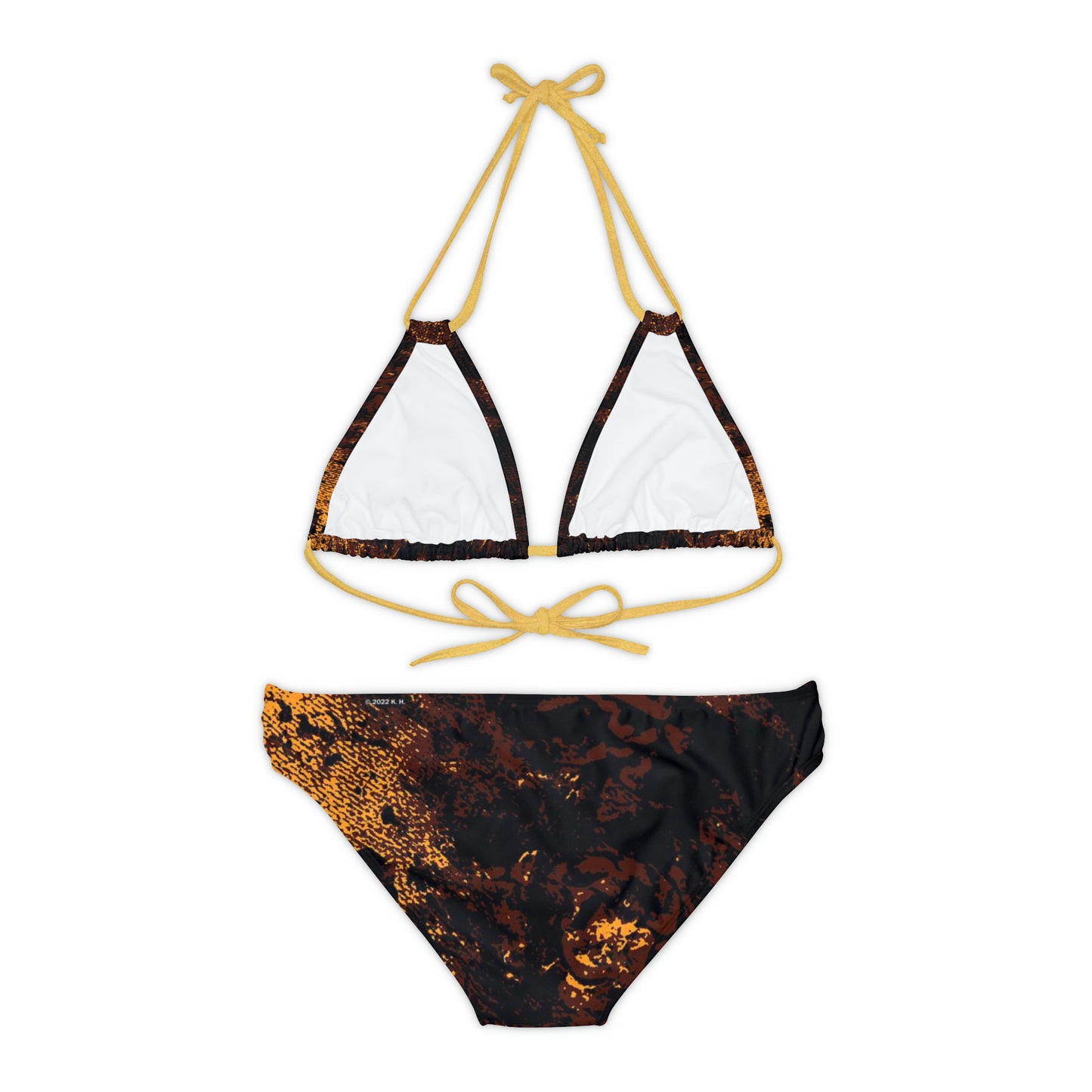 "Mystic Cube" (Cosmic Fusion - Espresso/Topaz) - Strappy Bikini Set