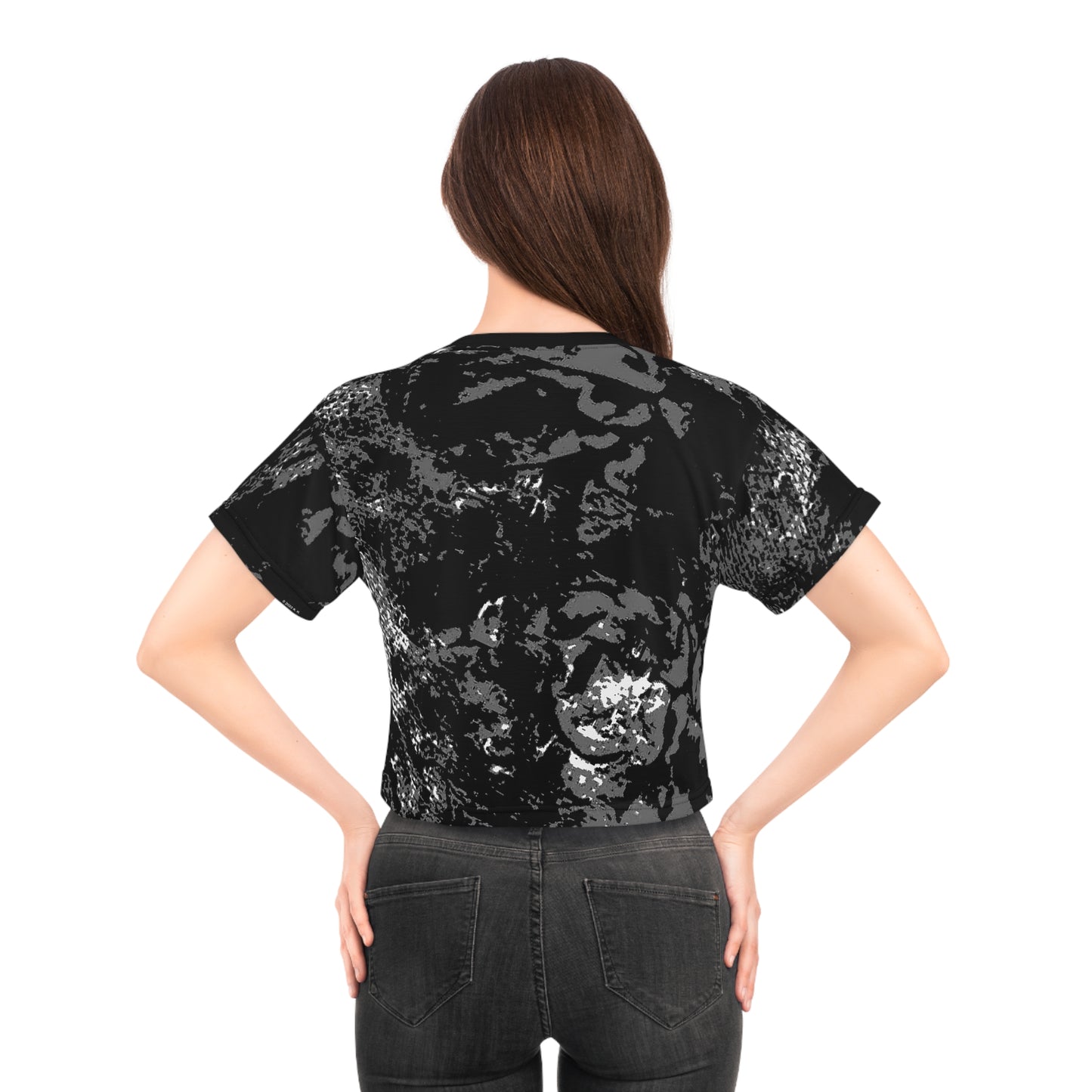"Mystic Cube" (Cosmic Fusion - Dark Charcoal) - Crop Tee