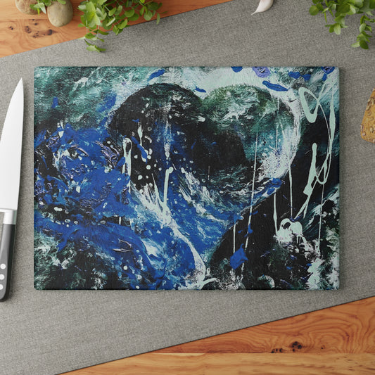 "Dreamy Love" (Sapphire) - Glass Cutting Boards