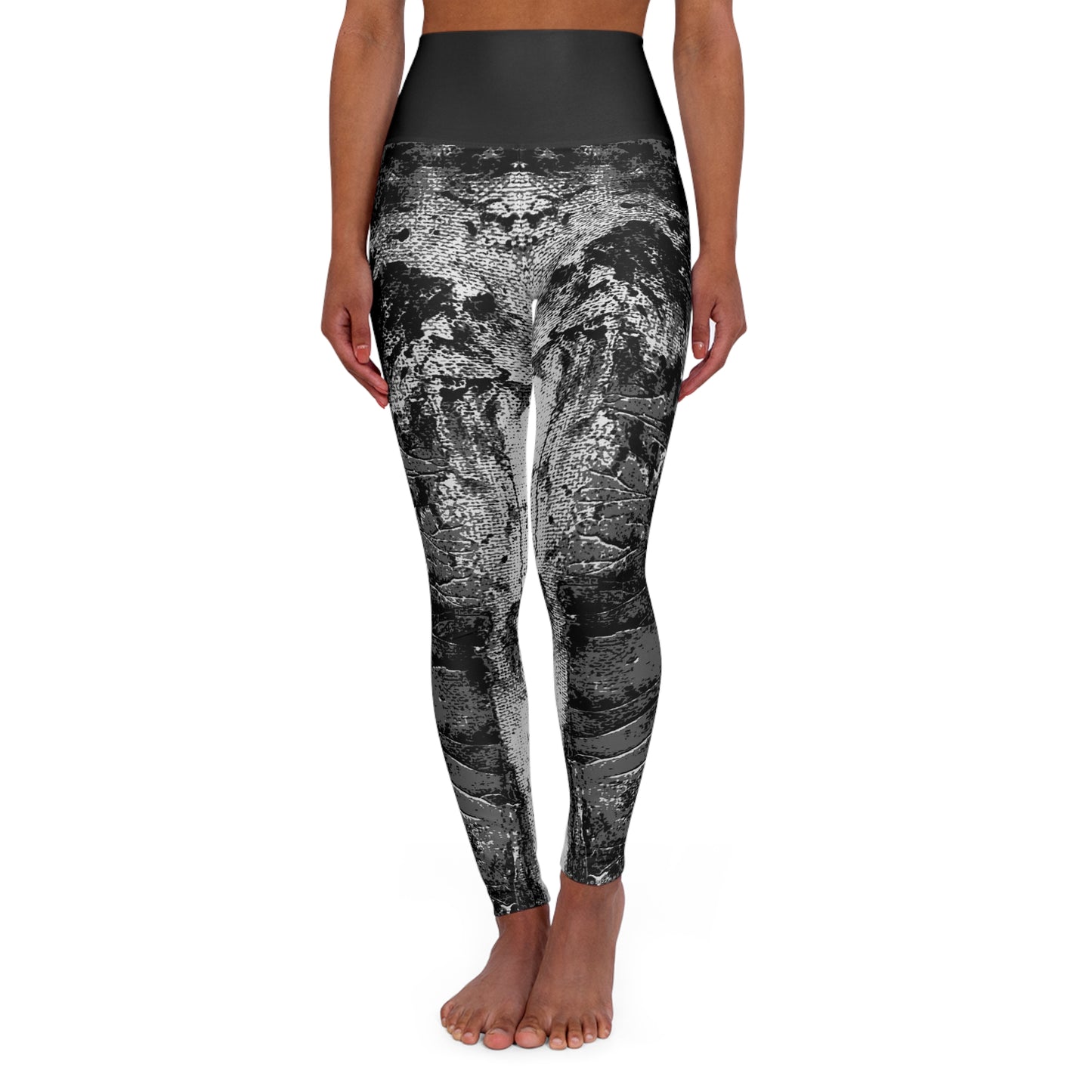 "Mystic Cube" (Cosmic Fusion - Dark Charcoal) - High Waisted Yoga Leggings
