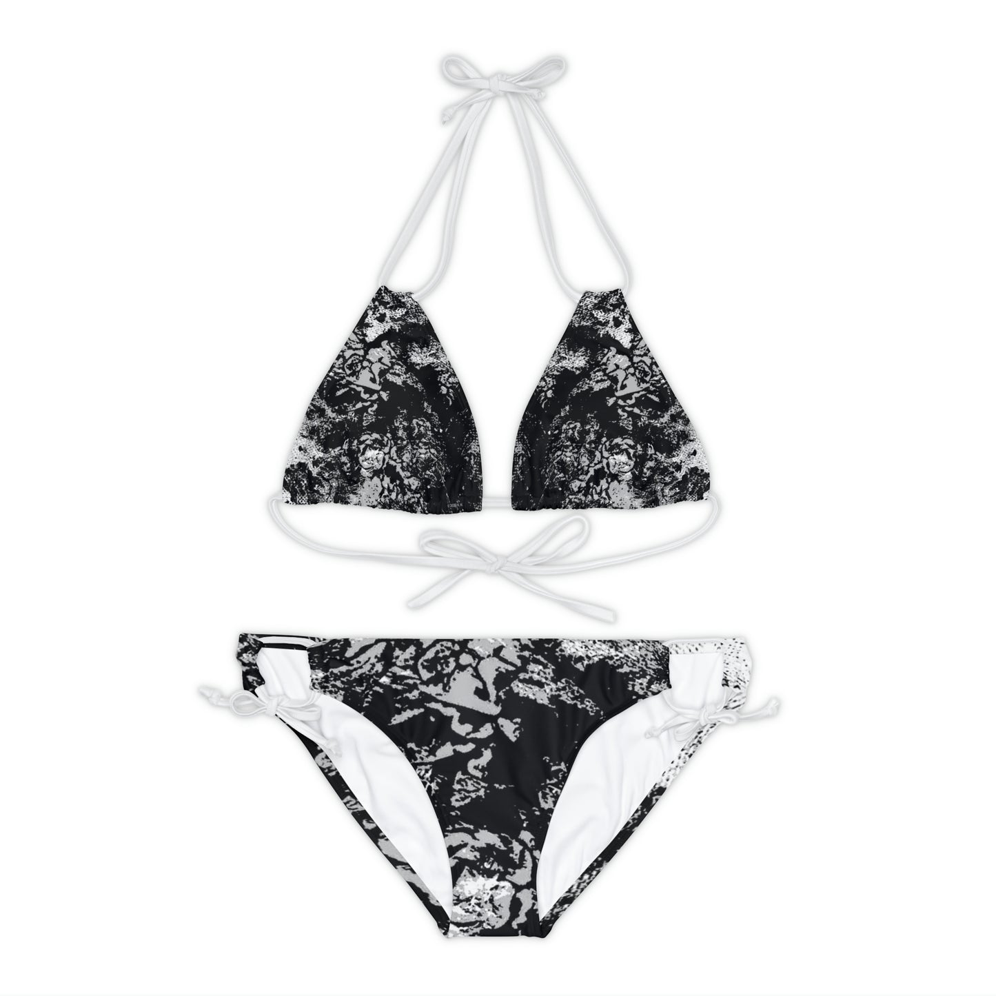 "Mystic Cube" (Cosmic Fusion - Medium Charcoal) - Strappy Bikini Set