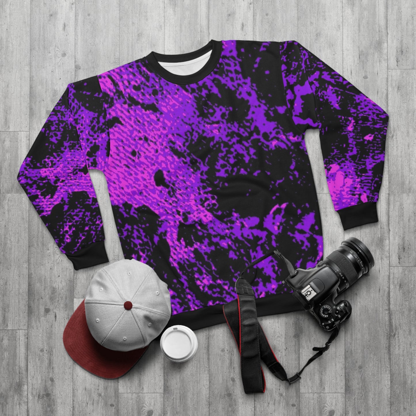 "Mystic Cube" (Cosmic Fusion - Violet/Hot Pink) - Unisex Sweatshirt