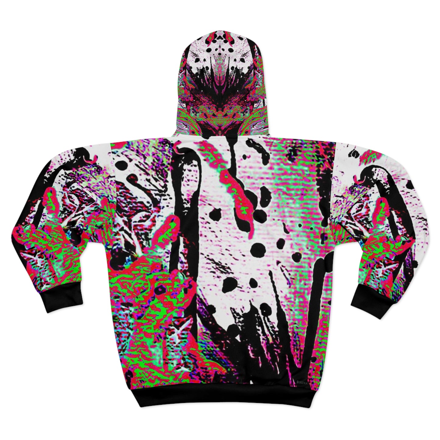 "Dreamy Love" (Cosmic Fusion - Green/Scarlet/Purple) - Unisex Zip Hoodie (w/out heart)