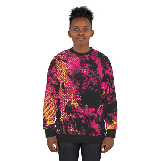 "Mystic Cube" (Cosmic Fusion - Magenta/Gold) - Unisex Sweatshirt