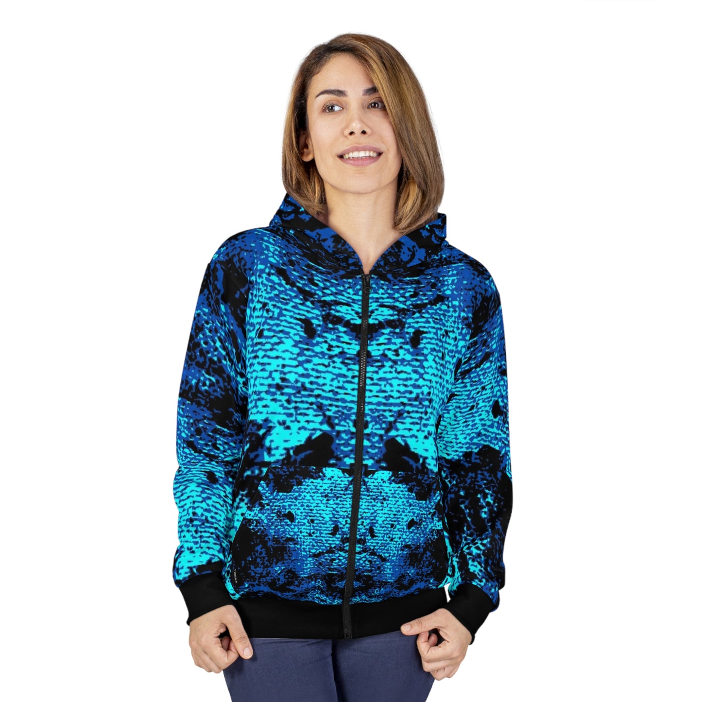 "Mystic Cube" (Cosmic Fusion - Sapphire) - Unisex Zip Hoodie