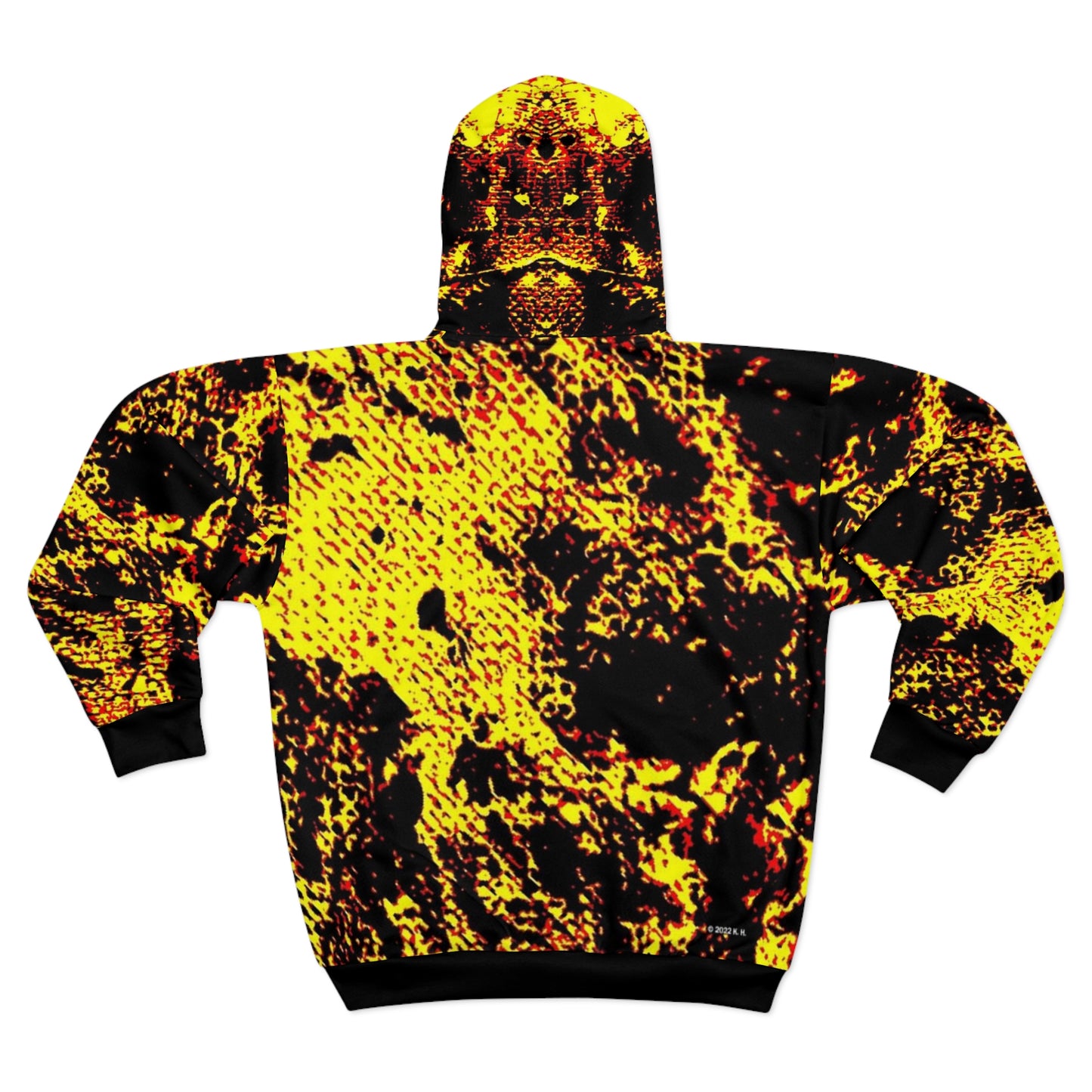 "Mystic Cube" (Cosmic Fusion - Neon Yellow) - Unisex Zip Hoodie