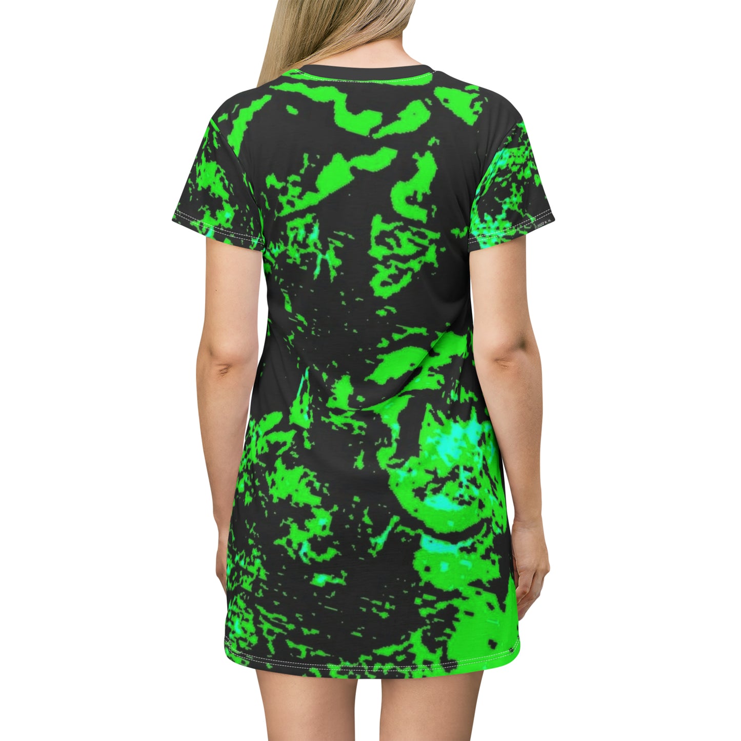 "Mystic Cube" (Cosmic Fusion - Shamrock Green) - T-Shirt Dress