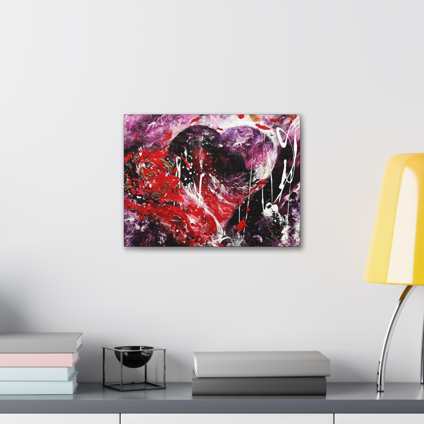 "Dreamy Love" (Scarlet/Plum) - Horizontal Canvas Gallery Wraps