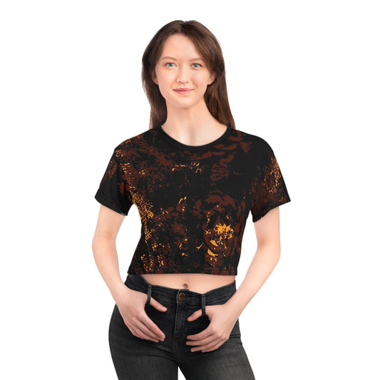 "Mystic Cube" (Cosmic Fusion - Espresso/Topaz) - Crop Tee