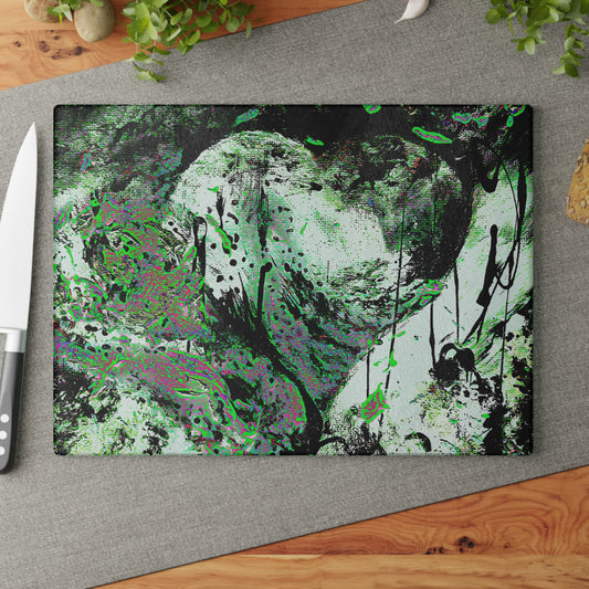 "Dreamy Love" (Cosmic Fusion - Shamrock Green) - Glass Cutting Boards