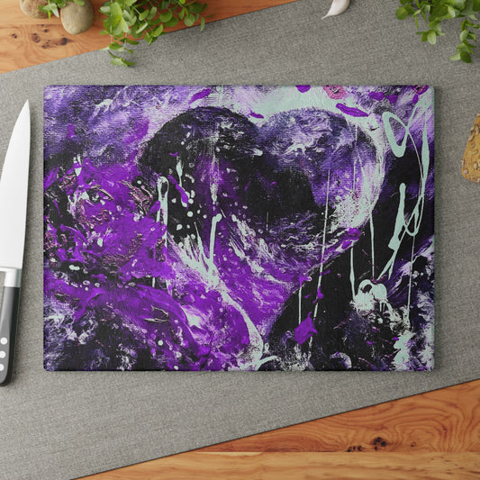 "Dreamy Love" (Violet/Lavender) - Glass Cutting Boards