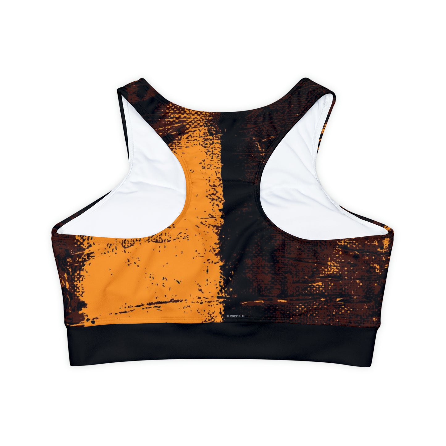 "Mystic Cube" (Cosmic Fusion - Espresso/Topaz) - Fully Lined, Padded Sports Bra