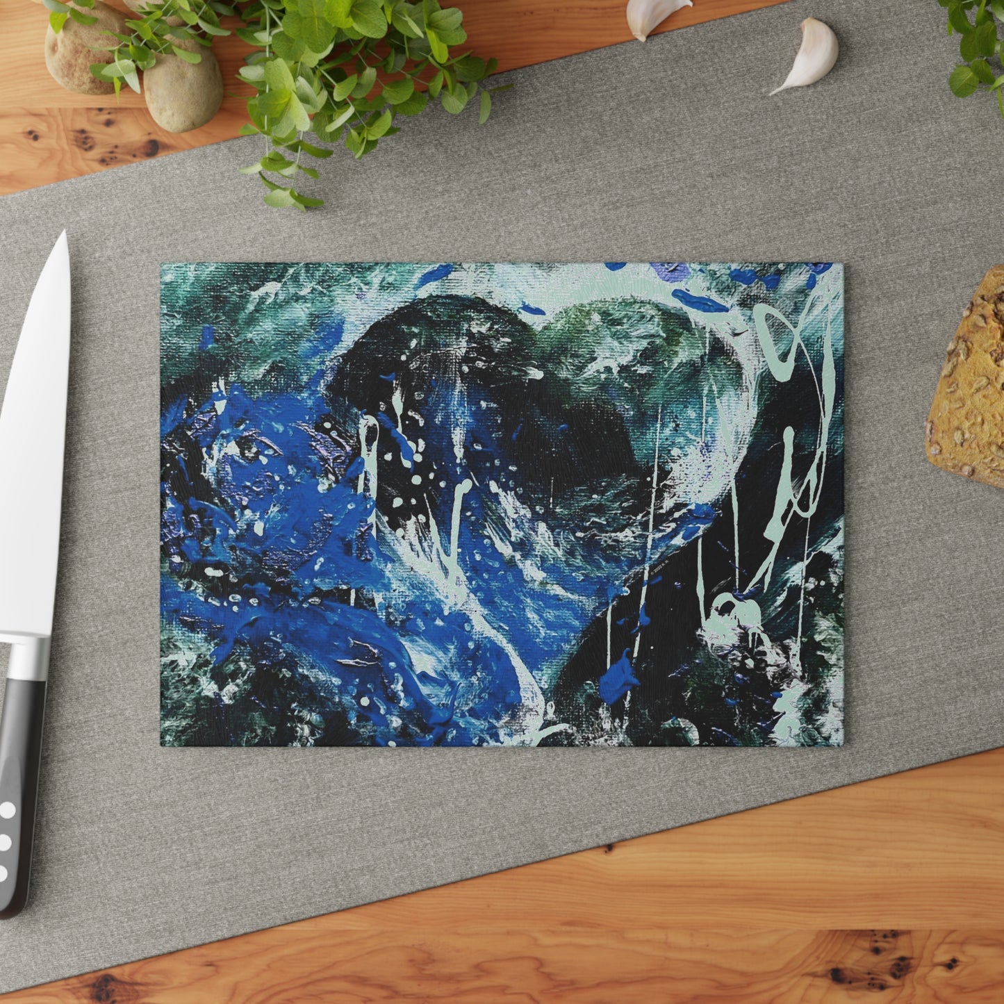 "Dreamy Love" (Sapphire) - Glass Cutting Boards