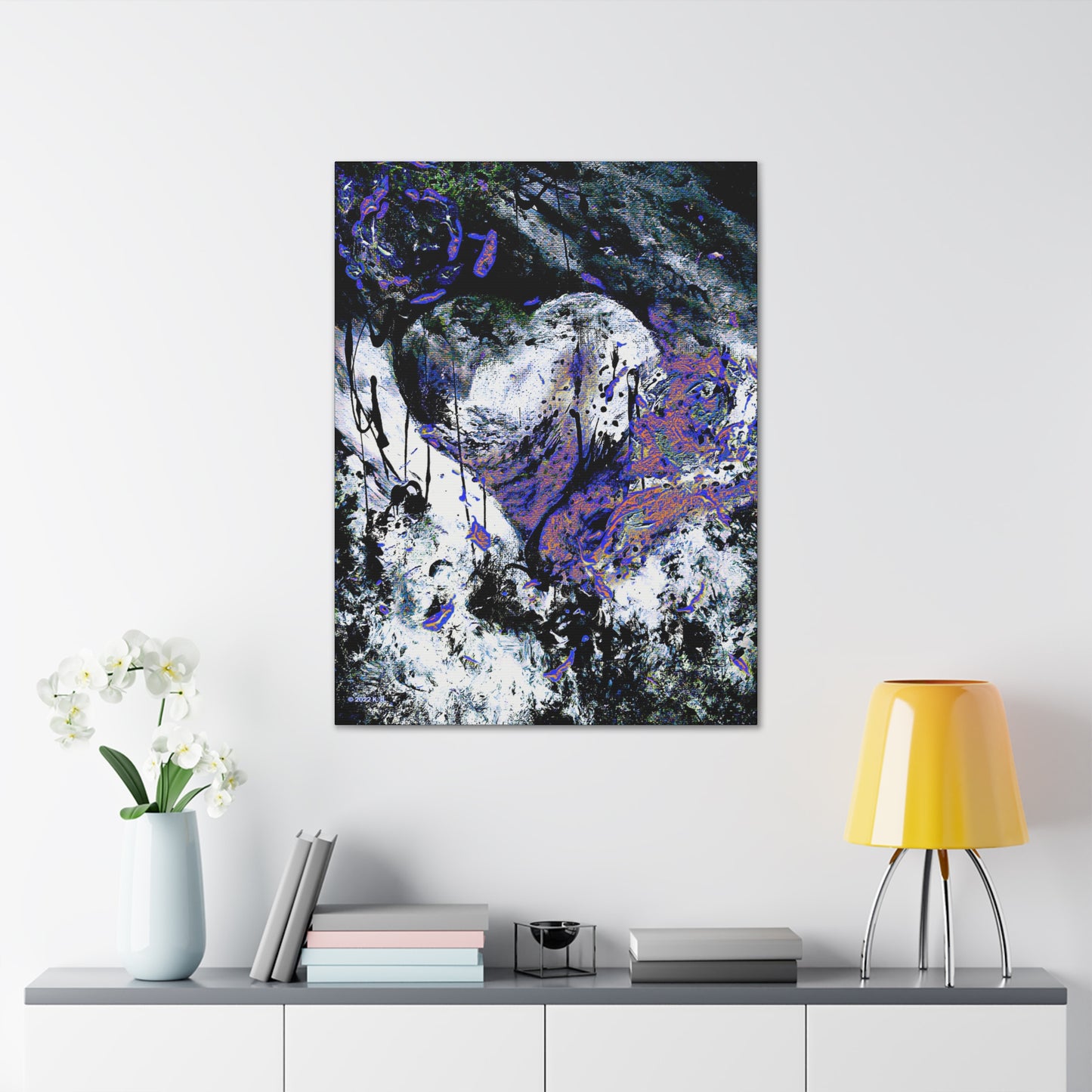 "Dreamy Love" (Cosmic Fusion - White/Black/Sapphire) - Canvas Gallery Wraps