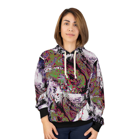 "Dreamy Love" (Cosmic Fusion - Green/Scarlet/Purple) - Unisex Pullover Hoodie (w/ heart)