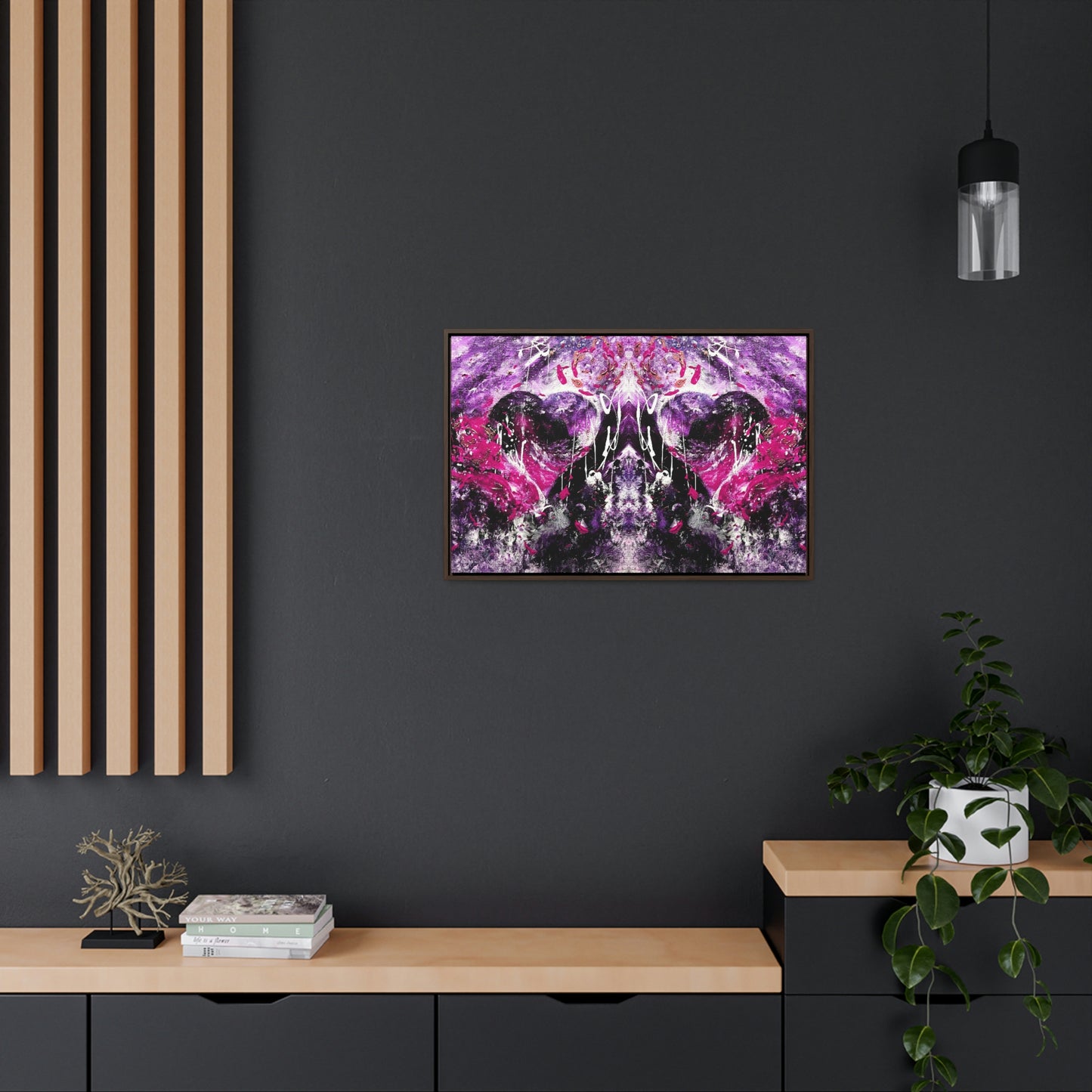 "Dreamy Love" (Magenta/Hot Pink II) - Gallery Canvas Wraps, Horizontal Frame