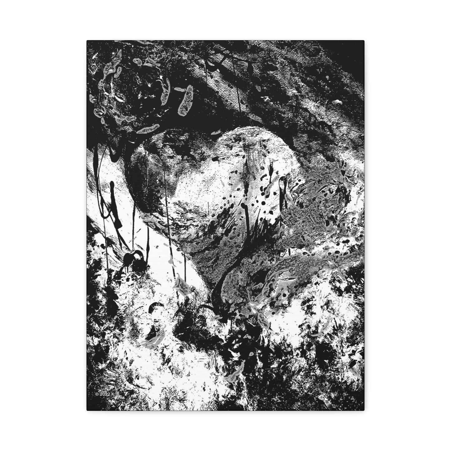 "Dreamy Love" (Cosmic Fusion - White/Black/Gray) - Canvas Gallery Wraps