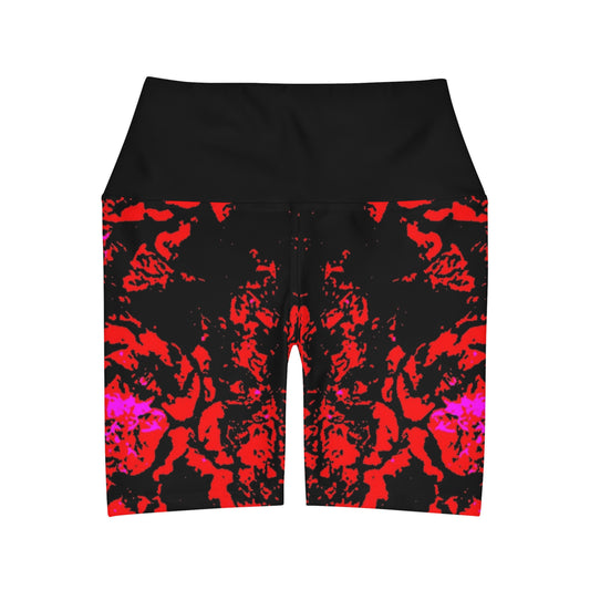 High Waisted Yoga Shorts (AOP)