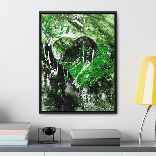 "Dreamy Love" (Shamrock Green) - Gallery Canvas Wraps, Vertical Frame