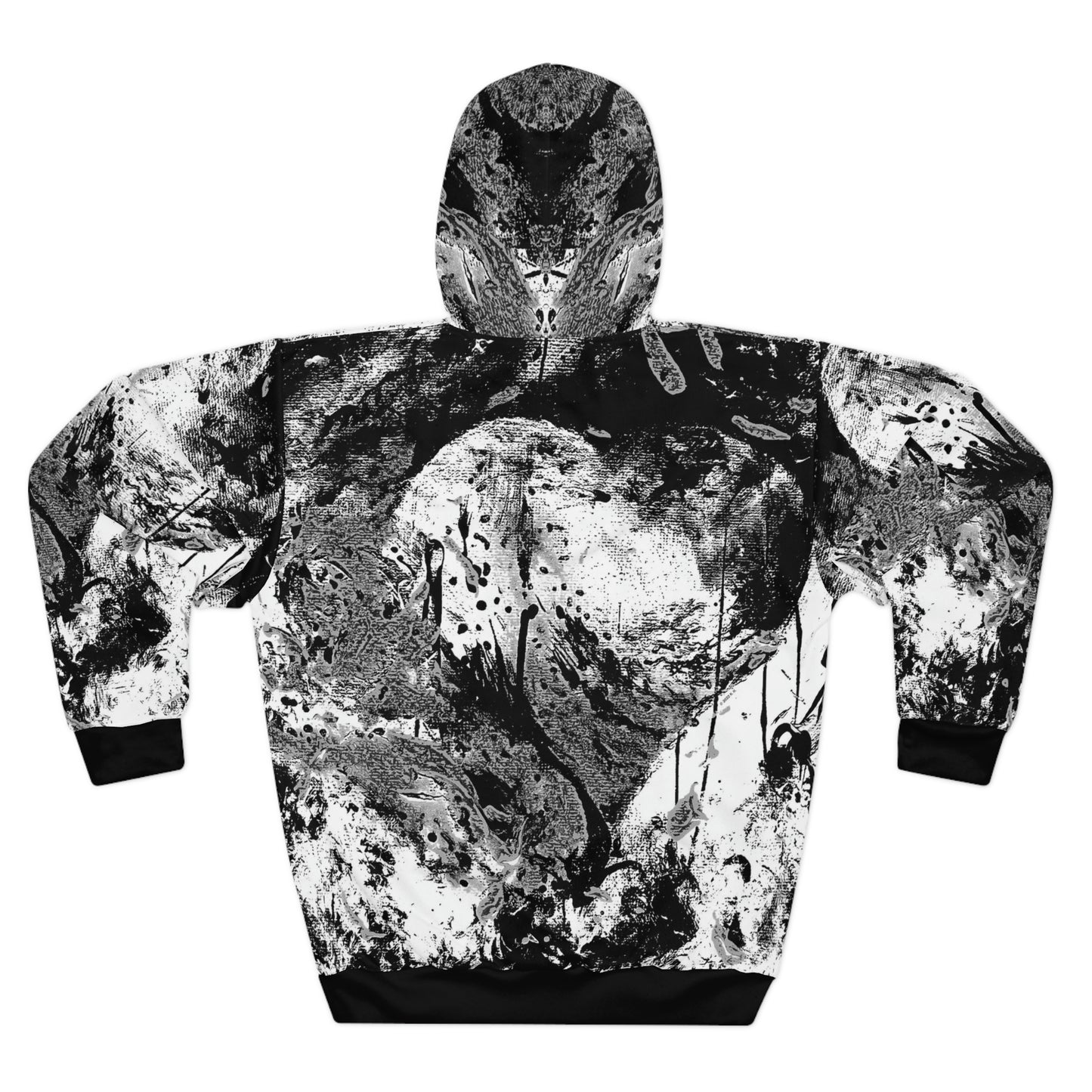 "Dreamy Love" (Cosmic Fusion - White/Black/Gray) - Unisex Pullover Hoodie (w/ heart)
