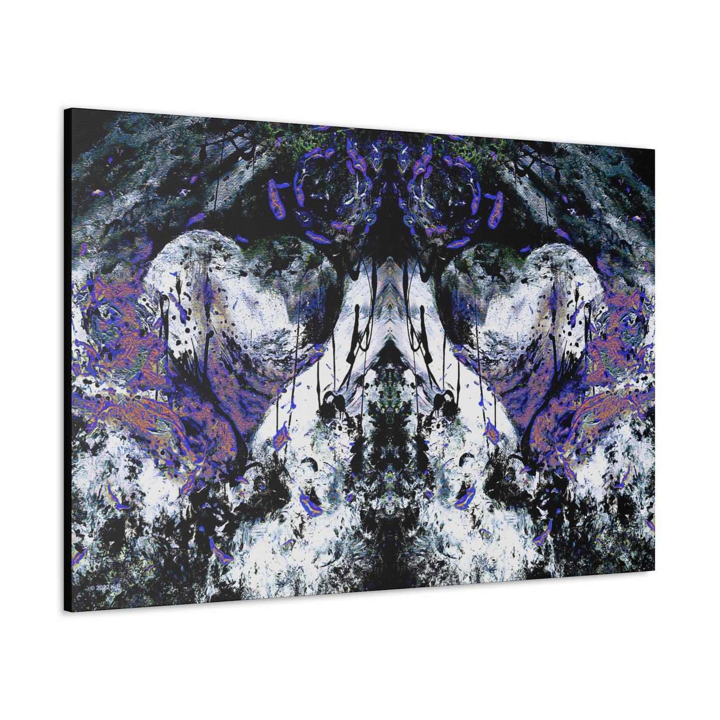 "Dreamy Love" (Cosmic Fusion - White/Black/Sapphire II) - Canvas Gallery Wraps