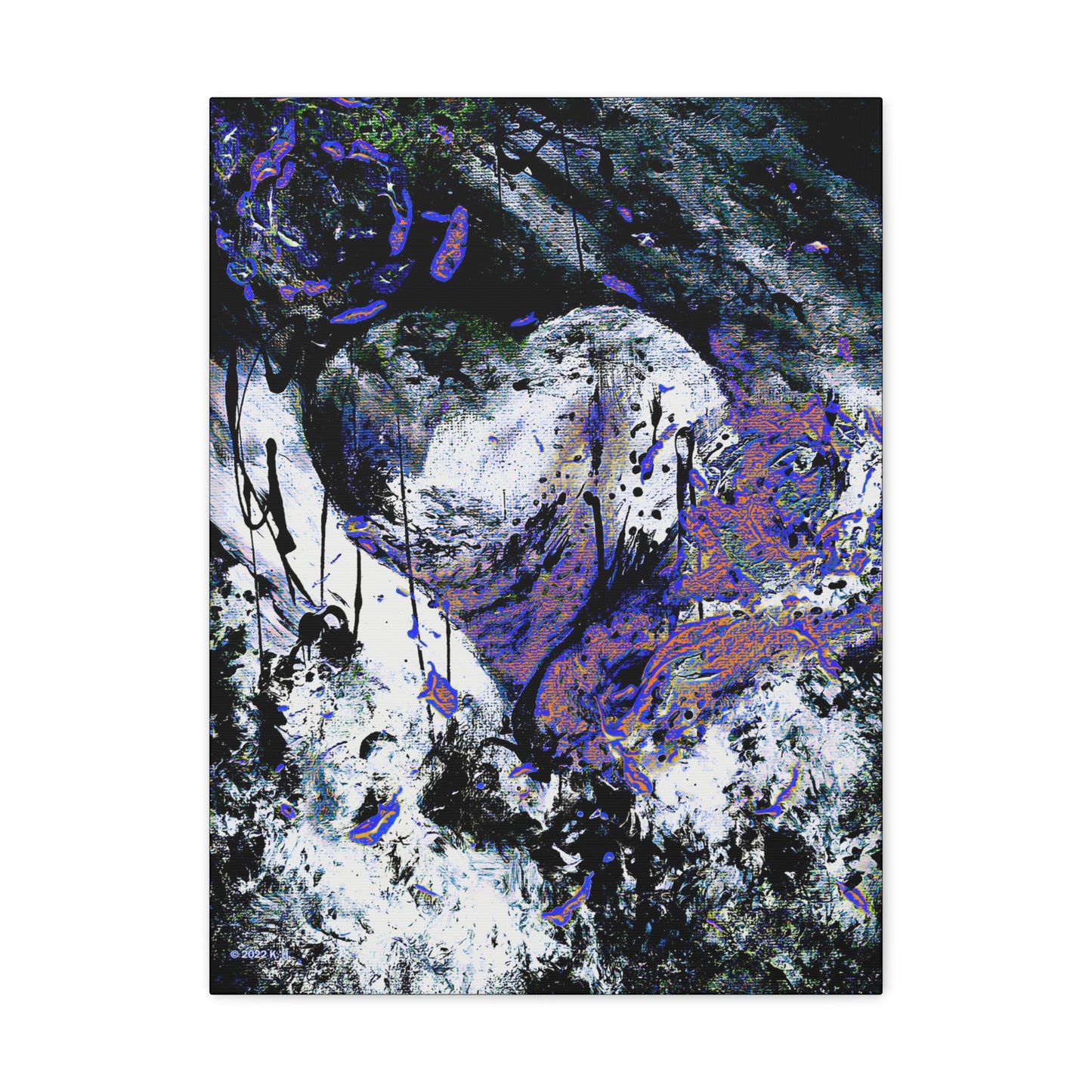 "Dreamy Love" (Cosmic Fusion - White/Black/Sapphire) - Canvas Gallery Wraps