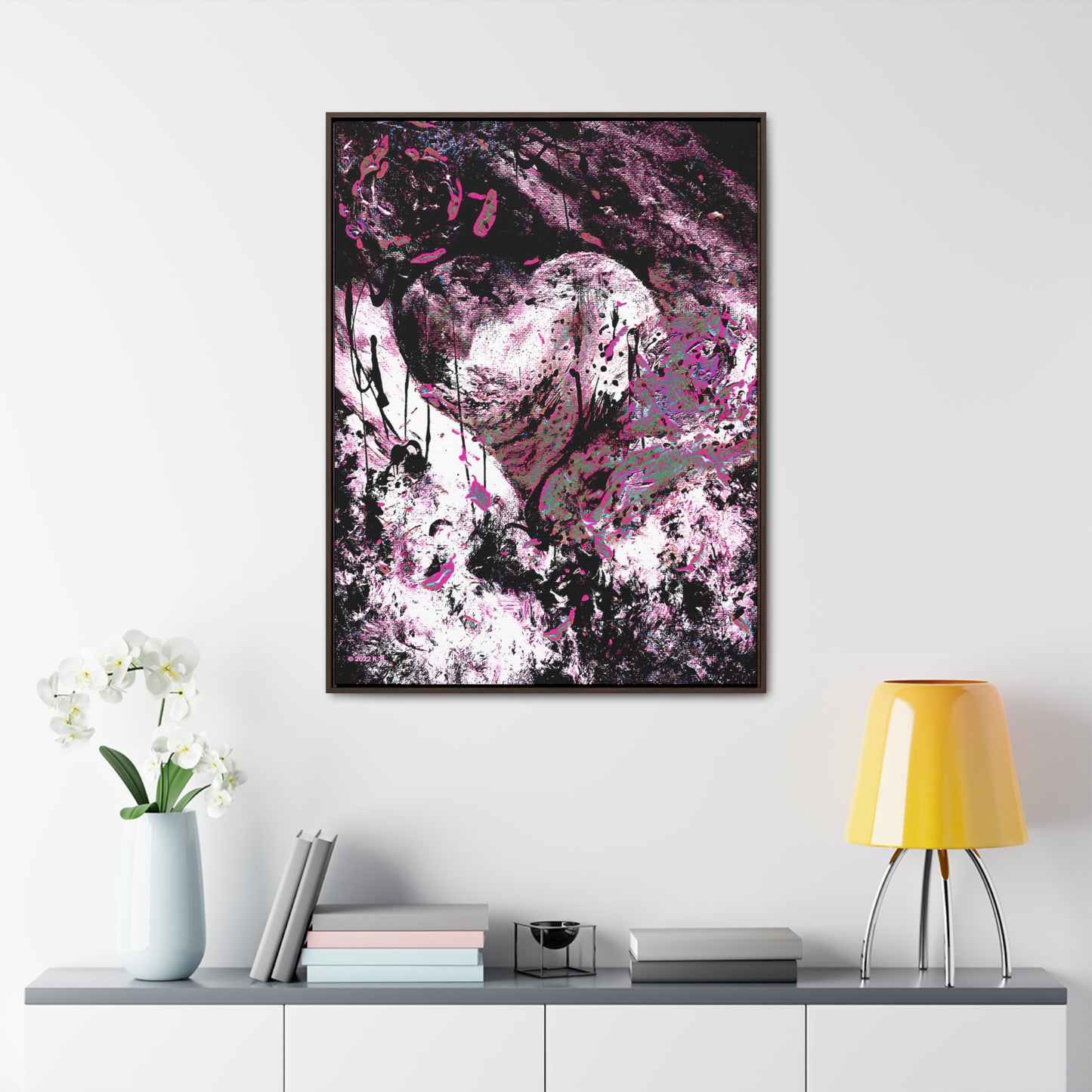 "Dreamy Love" (Cosmic Fusion - Angelic Pink) - Gallery Canvas Wraps, Vertical Frame