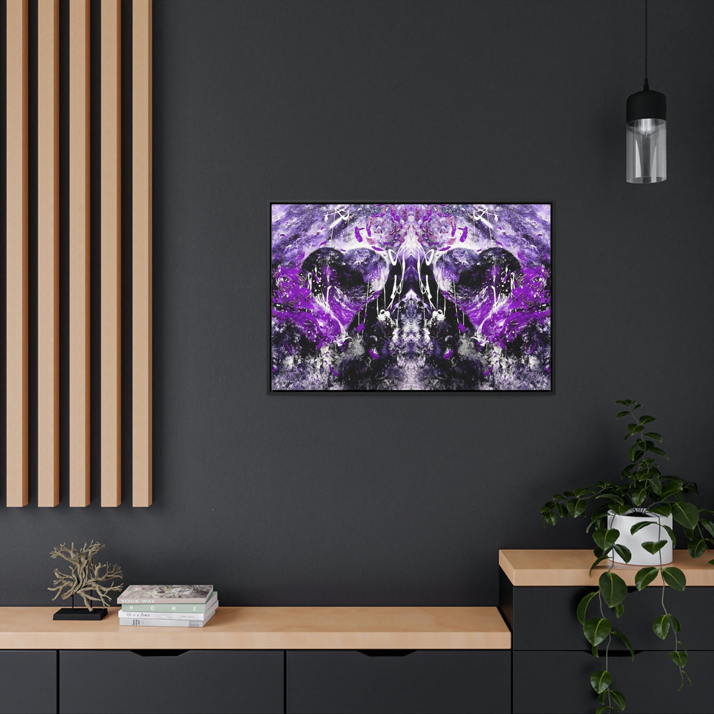 "Dreamy Love" (Violet/Lavender II) - Gallery Canvas Wraps, Horizontal Frame