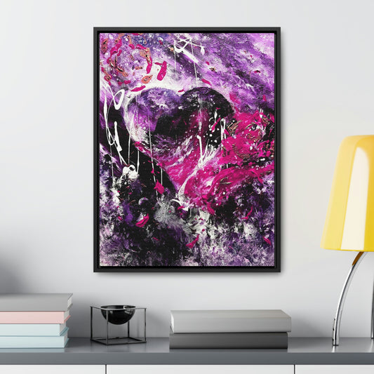 "Dreamy Love" (Magenta/Hot Pink) - Gallery Canvas Wraps, Vertical Frame